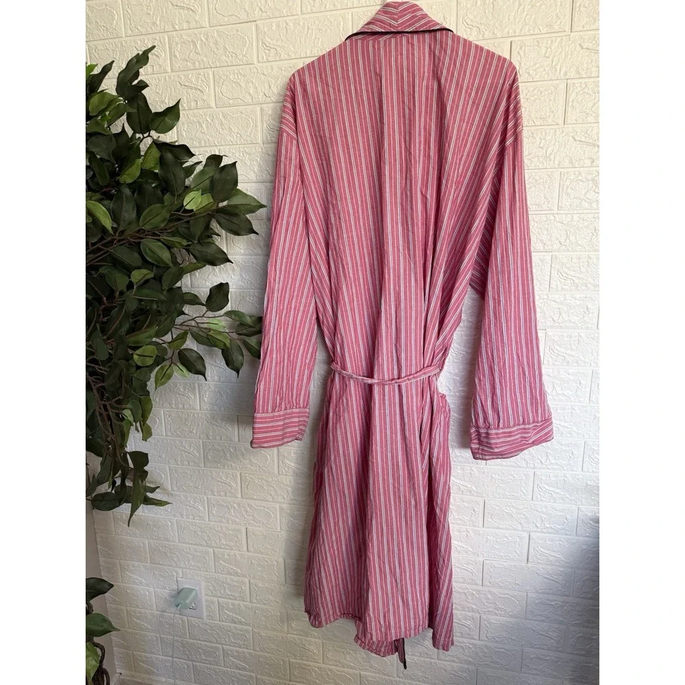 Polo Ralph Lauren Vintage Mens 100% Cotton Striped Robe Red L/XL